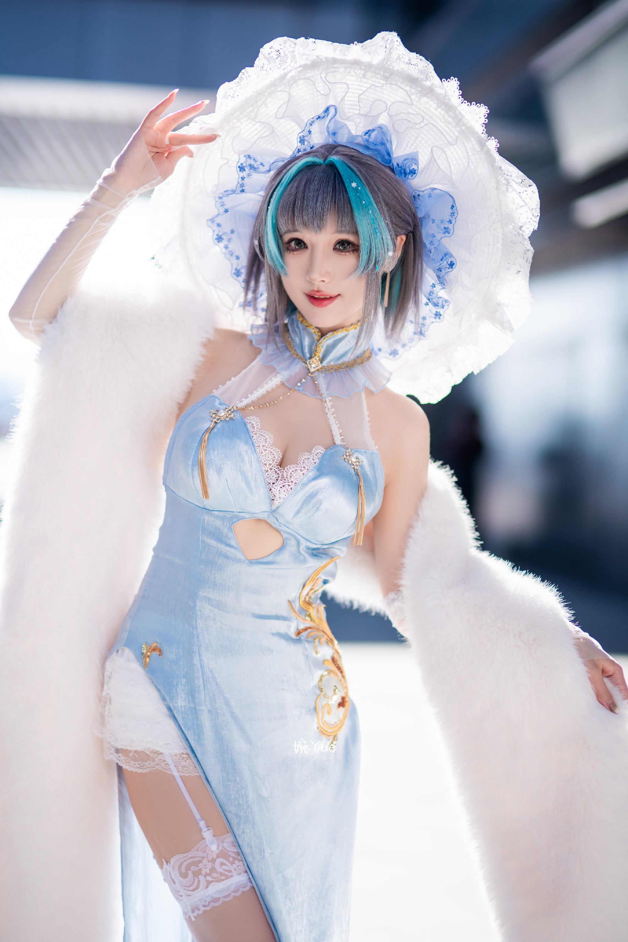 cosplay 碧蓝航线 柴郡 来看蓝色小猫@-婉Yue-目标减到99斤